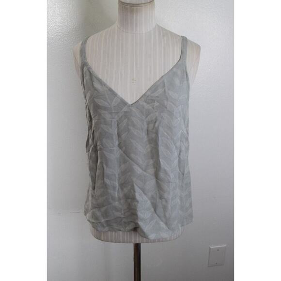 Armani Collezioni Blazer Womens Size 6 Silver Gray Leaves Print Shell Tank - Picture 6 of 11